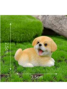 1 件/5 件/10 件随机款式树脂狗雕像可爱宠物微型摆件桌面装饰汽车装饰微景观配件（手工制作，有轻微瑕疵，尺寸如标记）