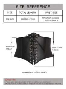 1 europäischer und amerikanischer modischer elastischer Bund für Frauen, hochwertiger und vielseitiger dekorativer Gürtel, schwarzer Bund, außen getragen Lolita-Bund Frauen Korsettgürtel für Kleider, Taillenformer zur Taillenschlankung und Bauchkontrolle Halloween Kostüm