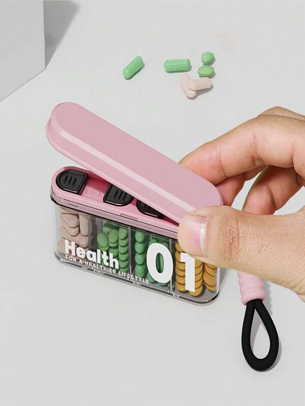 New Mini Portable Travel Medicine Organizer Box, Waterproof Sealed Compartment Pill Case For Outdoor Use
