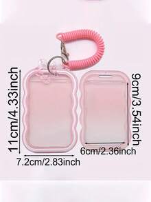 1个哑光粉色透明硅胶卡套，带弹簧钥匙扣 - 适用于学生证、交通卡、校园卡、惠普相纸等 - 也可用于登机牌和行李牌，轻巧耐用，带弹簧夹，可爱百搭，适合日常使用、办公用品、学习用品、家居用品、学生卡套 - 彩色 - 查看 6