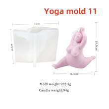 3D Yoga Pose Plump Women Candle Silicone Mold Body Soy Wax Statue Plaster Tool DIY Handmade Soap Tool Perfect For Home Decor And Gift Fragrance Diffuser Silicone Mold - White - View 23