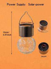 1pc Solar Crackle Ball Hanging Solar Crackle Hanging Solar Light Decorative Light Outdoor Garden Courtyard Wall Landscape Wall Holiday Decoration Tree Hanging Solar Light, Courtyard Decoration Crackle Ball Solar LED Light, Home Decor Garden Outdoor Solar Crackle Light, Holiday Christmas Ramadan Decoration Solar Outdoor Light, Fairy Light, Camping Light
