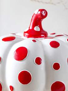 1pc Creative Resin Polka Dot Pumpkin Decor Figurine, Unique Pumpkin Decorative Crafts, Multiple Colors Available, Suitable For Living Room, Study, Nightstand, Dining Room, Wedding, Party Home Decoration