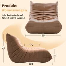 Poltrona da soggiorno, pouf oversize, divano pigro, divano da pavimento, divano singolo