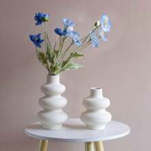 1 pièce Vase à fleurs en résine, vase de style européen moderne convenant à la salle à manger, au salon, à la table de mariage, à la décoration de la maison. Vase rond blanc laiteux, vase décoratif bohème pour fleurs