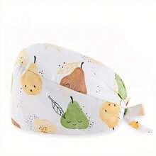 1 pieza Gorro de enfermera con estampado digital de flores, animales y corazones sobre fondo rosado, de mezcla de algodón. Adecuado para médicos, enfermeras, salones de belleza, hospitales veterinarios y profesionales de limpieza. Anti-bacterial y anti-polvo