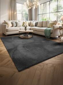 1 pieza Alfombra de terciopelo gris oscuro de tono frío premium tipo helado, alfombra suave para sala de estar, dormitorio, mesita de noche, salón, adecuada para el Día del Padre, Día de la Madre, Día del Trabajo, Pascua, decoración del hogar, nuevo lanzamiento de primavera