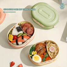 Creative Cute Fresh Lunch Box Students Playing Rice Lunch Box Portable Light Food High Temperature Resistant Lunch Box - Green - View 3