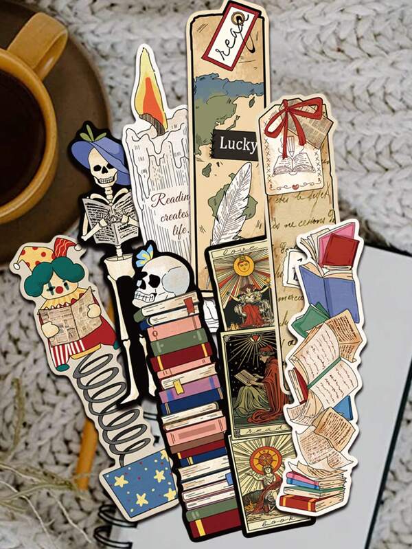30 stuks grappige retro cartoon leesboek thema papieren bladwijzer DIY studenten lezers pagina marker bibliotheek kantoor pagina markering