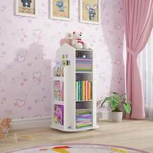 NetHong 3 Tier 360° Rotary Kids Bookshelf Castle Display Bookcase Toys Book Storage Rack - White - View 1