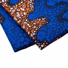 Soft Good Quality African Wax Ankara Fabric Prints Pagne Tissu Polyester Material Stuff Batik Blue Color New 6yards For Sewing