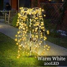 太阳能爆竹和烟花灯，由 100/200 个独立 LED 灯组成，具有 8 种模式和户外防水功能 - 适用于装饰庭院、花园、小径、派对、露营、野餐、圣诞节和万圣节装饰