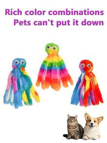 Colorful Octopus Pet Toy, Suitable For Cats And Dogs, Chewing & Interactive, Boredom Relief For All Types Of Pets