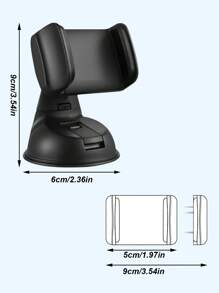 Support de téléphone de voiture en silicone avec ventouse - Rotation à 360°, compatible avec le tableau de bord et le pare-brise, forte ventouse, facile à installer, bras réglable s'étendant jusqu'à 90 mm, convient aux téléphones portables de 3,5 à 6 pouces, en matériau ABS, durable