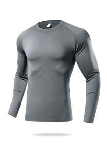 1pc Men's Compression Long Sleeve Fitness Top, Skin-Tight Base Layer For Core Workout