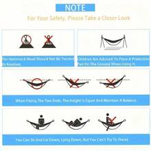 1pc Blue Colorful Fabric Hammock With Anti-Roll Design - Supports 330lbs, Tree-Friendly Straps, Portable Carrying Bag - Perfect For Outdoor, Indoor, And Camping Use