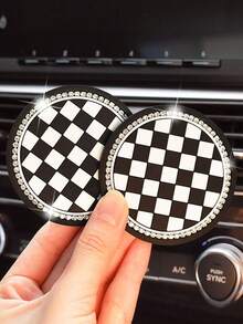 2 bucăți subțire pentru pahare pentru mașină, set de tampoane din cauciuc cu stras moale, rotund, auto, accesorii pentru interiorul mașinii, suport pentru pahare, suport universal pentru pahare, auto antiderapant, încorporat în ornamente.