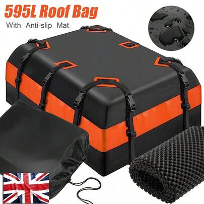 595L Huge Car Rooftop Rack Cargo Carrier Luggage Bag Storage Box With Waterproof Mat