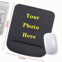 定制照片/Logo鼠标垫，个性化游戏鼠标垫带腕托，可定制图片和文字，符合人体工学设计，适用于电脑/笔记本电脑，可定制办公配件，游戏玩家礼物，男友礼物，生日礼物，父亲节礼物，母亲节礼物，节日礼物，情侣礼物，女友礼物，家居装饰 - 彩色 - 查看 13