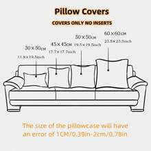 1pc Pillow Cover (Pillow Insert Not Included), Suitable For All Seasons, Home Decorative Throw Pillow Cover For Sofa, Soft & Comfortable Cushion Cover, Farmhouse Style With Fringe Trim