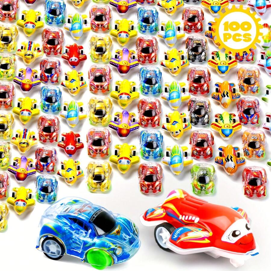 100 Pcs Toy Cars Mini Pull Back Cars, Party Favors For Kids, Small Racing Car Carnival Prizes Classroom Rewards, Pinata Stocking Goodie Bag Stuffers Birthday Toys For Kids Toddler (Random)