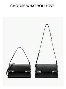 Crossbody Bag Simple French Design Small Square Bag Work Commuter Bag Fashion Hundred Shoulder Bag - Black - View 6