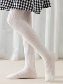 5pcs Girls' Bowknot Striped & Solid Color Tights Pantyhose, Suitable For Daily Wear - Multicolor - View 6