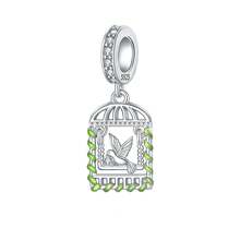 Silver Plated Charm Owl Blue Zirconia Free Bird When Cardinals Appear Angels Are Near Series Charm Bead Is Suitable For Diy Female Bracelet Pendants - Silver - View 18