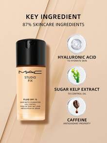MAC Studio Fix Fluid SPF 15 24Hr Matte Foundation Plus Oil Control - NC15 -1 Fl Oz/30 ML - Flawless Liquid Foundation (New) NC15 (30ml) - View 5