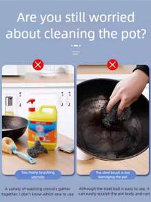 1 Set Dish Brush With Soap Dispenser, Long Handle Kitchen Brush For Cleaning Pots, Sink And Stove, Durable Scrub Brush For Cast Iron Skillet And Baking Sheets