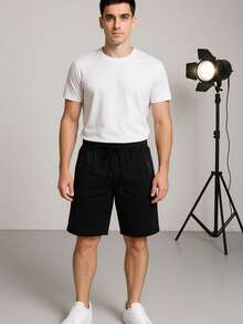 MEN'S SHORTS Summer Fit Drawstring Pocket - Black - View 1