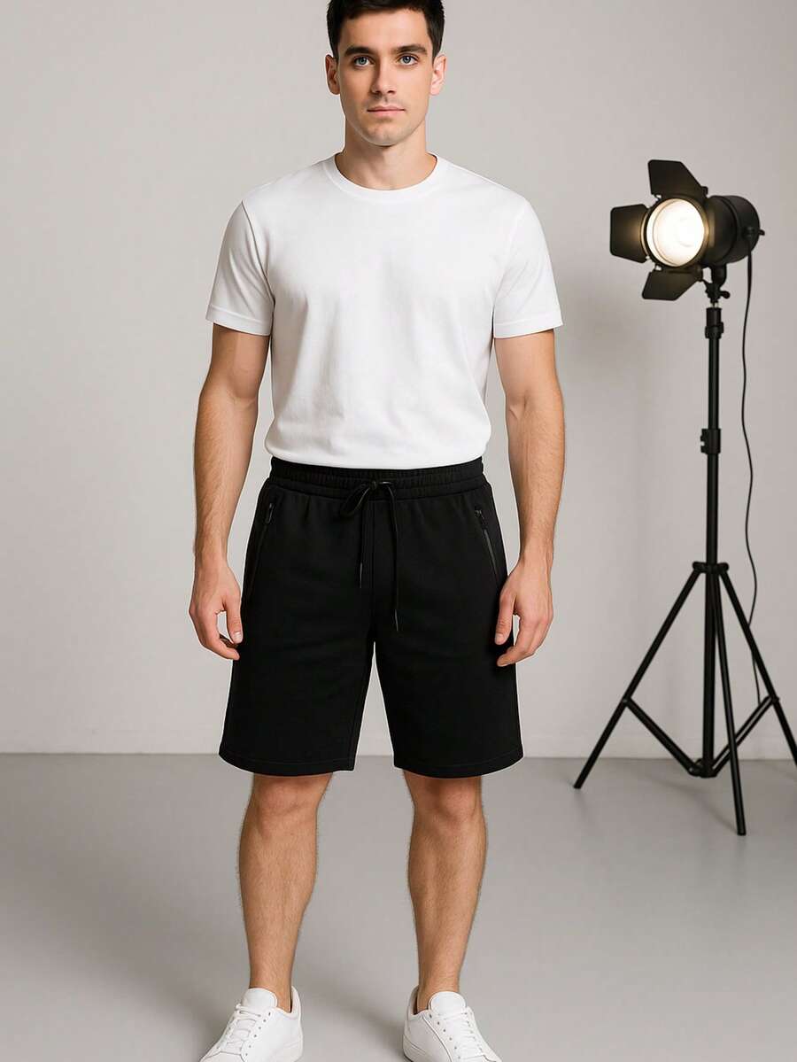MEN'S SHORTS Summer Fit Drawstring Pocket - Black - View 1