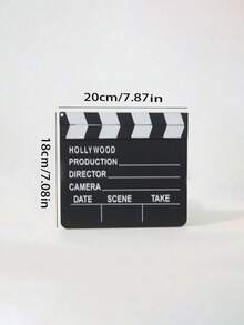 1pc Creative Wooden Clapperboard Decoration, Suitable For Bedroom, Living Room, Office Wall Decor, Desktop Ornaments, Party Supplies - Multicolor - View 9