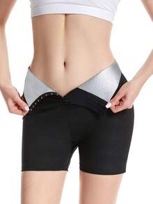 1 件女式桑拿短裤，适合健身、锻炼、跑步、吸湿排汗、训练、瑜伽、骑自行车、产后恢复塑身衣，健身房必备