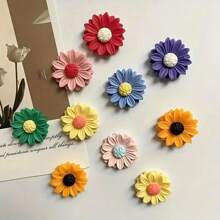 Set de 8 imanes decorativos con patrón de girasol 3D, adecuados para la oficina, la cocina, pizarras, armarios, lavavajillas, decoración del hogar, regalo de San Valentín