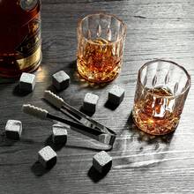 hiskyglas Geschenkset, Whisky Steine, Whisky Geschenksets für Männer, 8 Whisky Steine 2 Kristall Whisky Gläser Holzbox Geschenk, Geburtstagsgeschenke für Männer, Papa, Ehemann Valentinstag/Va - transparent - Übersicht 8