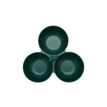 By Becky G. & Alejandra Bamboo Melamine Triple Condiment Server, Green Stripe - Green - View 3
