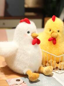 卡哇伊小鸡毛绒枕头可爱柔软小鸡填充动物玩具黄色小鸡枕头家居装饰礼物适合儿童女孩和男孩 - 彩色 - 查看 7