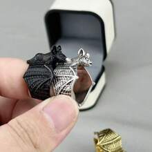 1pc Retro Metal Minimalist Bat Design Open Ring, Personalized Animal Ring For Men