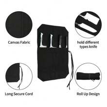 HERSENT Chef's Knife Roll Bag,Portable Travel Chef Knife Case Carrier Storage Bag With 4 Slots Best Gift For Pro Chef Or Culinary Enthusiasts