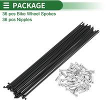 Bicycle Spokes Carbon Steel Bike Spoke With Nipples For Most Bicycle - 黑色 241mm 14G 36件碳鋼 - 查看 4