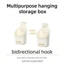 Multi-Functional Hanging Storage Basket - Kitchen, Bathroom, And Toilet Organizer Rack, Bedside Plastic Storage, Bathroom Supplies Organizer, Wall-Mounted Space-Saving, Portable Storage Solution., Shelf Baskets