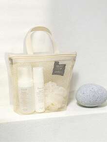 سلة الاستحمام المحمولة - حقيبة سلة استحمام مصنوعة من الشبك والشفاف، حقيبة غسيل، حقيبة أغراض التواليت، سلة، حقيبة قوية شفافة، حقيبة غسيل ، حقيبة مستحضرات التجميل، للسكن الجامعي، دورة المياه، الجيم، المخيم، حقائب استحمام سريعة الجفاف للنساء والرجال مع كابولا - متعدد الألوان - مشاهدة 13