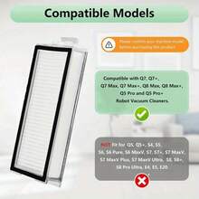 4 Packs Washable Filters For Roborock Q7, Q7+, Q7 Max, Q7 Max+, Q5 Pro, Q5 Pro+, Q8 Max, Q8 Max+ Robot Vacuum HEPA Filters - Black and White - View 6