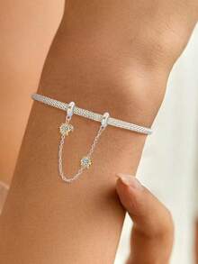 1 件时尚彩虹云向日葵双环串珠吊坠适合女士手链手镯 DIY 珠宝制作和日常服装搭配珠宝