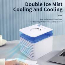 SOKANY USB Desktop Ventilator Luftkühler, Mini persönliche Kühlausrüstung, USB aufladbar, Niedrigspannungsbetrieb, sehr geeignet für Wohnheim und Büronutzung, mit Berührung, Spray, für Innen- und Außenbereich, ABS Material, sehr geeignet für Kühlung im Sommer