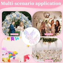 1 pieza de mariposa artificial gigante de gasa multicolor, semitransparente, para decoración de bodas, manualidades DIY, fiestas, celebraciones, decoración del hogar y regalos festivos