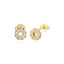 TUANZISP 22pcs Set Women's Gold Plated Copper Stud Earrings With Zirconia, Butterfly, Heart, Star, Crown, Snowflake, Geometric Designs, Versatile Fashion Jewelry, Elegant Vintage Luxury Gift For Women