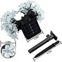 1 peça 20/50/100 Luzes de Corda Solares em Forma de Flor - Cordões de Luz Externa para Decoração de Jardim, Pátio, Cerca, Árvore de Natal com Ambiente de Luz de Fada - À Prova d'Água, Eficiente em Energia e Fácil de Instalar para Casamento, Festa, Casa, Gramado