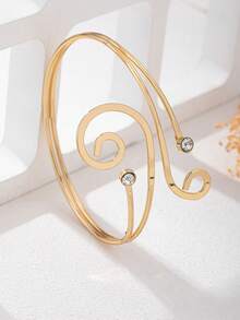 1 件女士时尚金属向日葵臂章，个性化海滩 OOTD 珠宝 - 金色 - 查看 4